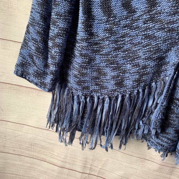 Laura Ashley Blue Cardigan Sweater with Fringe Tassels 3/4 Sleeves Size Large - Picture 16 of 16